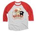 Sedona Pug Social 2026, a Red and Heather White 3/4 Sleeve Baseball Tee
