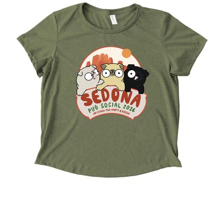 Sedona Pug Social 2026, a Olive You Green Allmade Eco Triblend Women?s Scoop Neck Tee