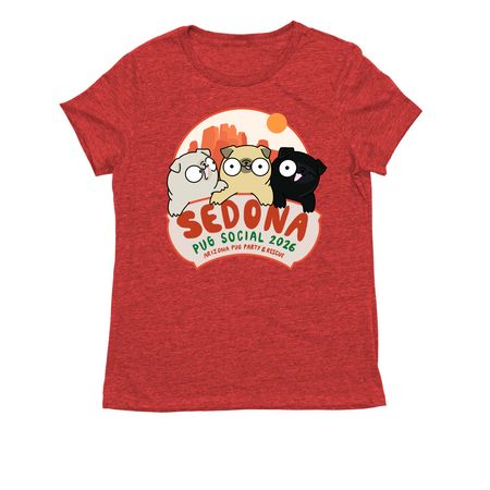 Sedona Pug Social 2026, a Rise Up Red Allmade Eco Triblend Women?s Tee