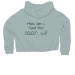 Go where Grace is needed., a Sage Women?s Lightweight Cropped Hoodie (back-view)