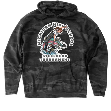 MHSST Camo - Female, a Black Camo Heavyweight Camo Pullover Hoodie