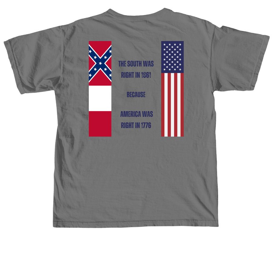 Right in 61 Because of 76, a Grey Comfort Colors Unisex Tee (back-view)