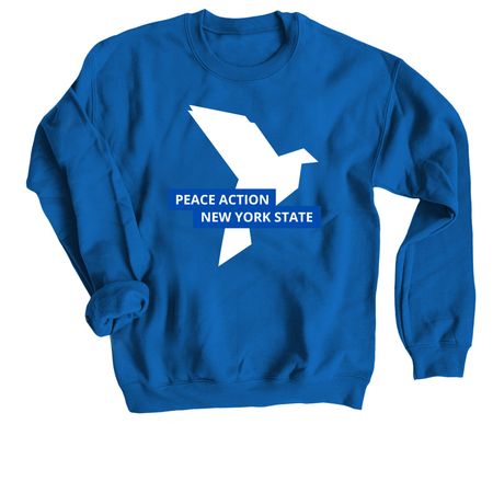Peace Action NYS Logo Tee/Sweatshirt/Hoodie, a Royal Blue Crewneck Sweatshirt