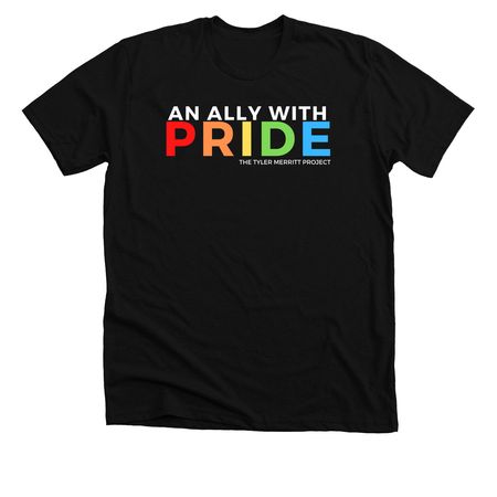 An Ally with PRIDE, a Solid Black Blend Premium Unisex Tee