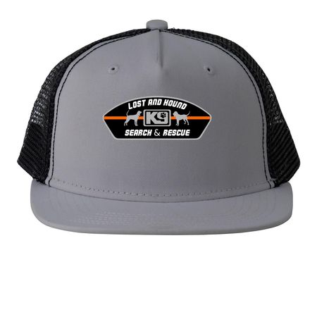 Lost and hound hats, a Grey and Black Printed Trucker Hat