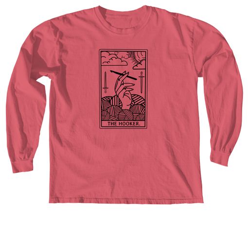 The Hooker Outline Edition Crimson Comfort Colors Long Sleeve Tee