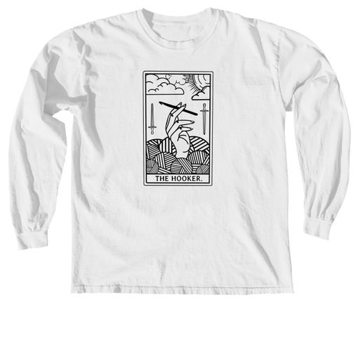 The Hooker Outline Edition White Comfort Colors Long Sleeve Tee