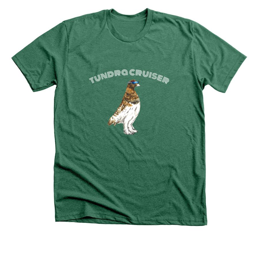 Tundra Cruiser, a Heather Grass Green Premium Unisex Tee