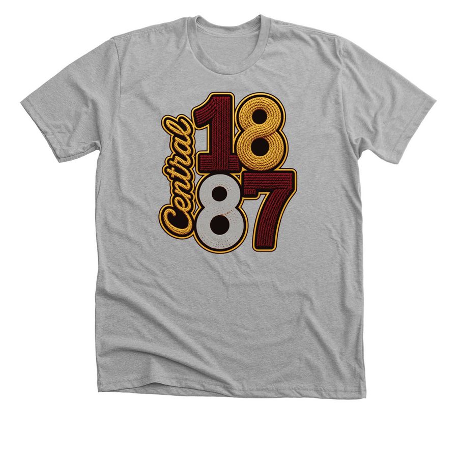"CENTRAL 1887 ", a Athletic Heather Premium Unisex Tee