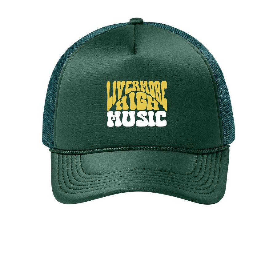 Groovy Logo Trucker Hat, a Dark Green Printed Foam Trucker Hat