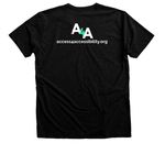 Athletes for Accessibility, a Black Heather Premium Unisex Tee (back-view)