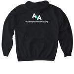Athletes for Accessibility, a Black Gildan Softstyle Pullover Hoodie (back-view)
