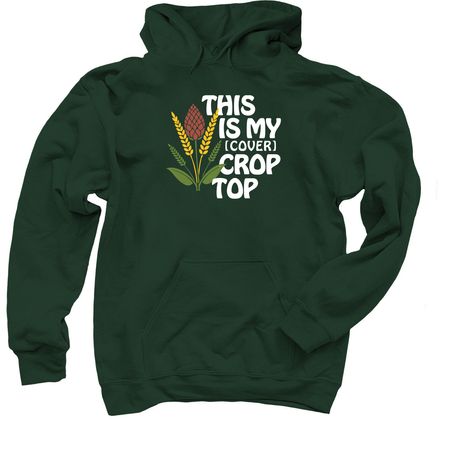 (Cover) Crop Top, a Forest Green Pullover Hoodie
