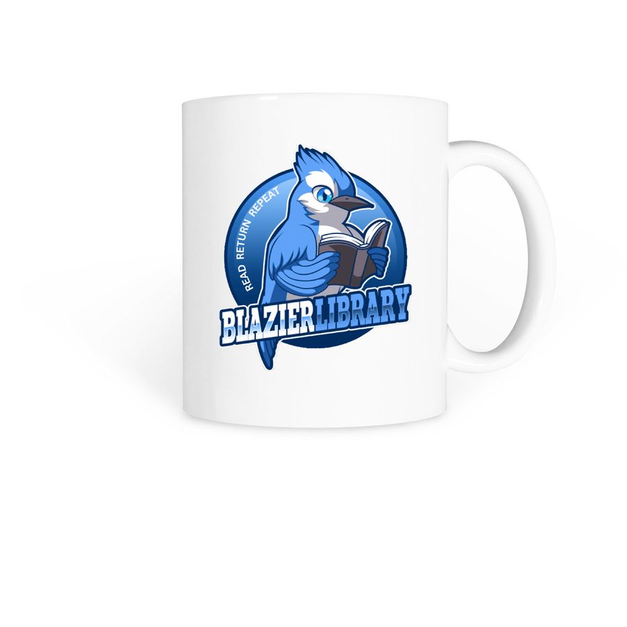 Blazier Library Logo Mug, a White Coffee Mug