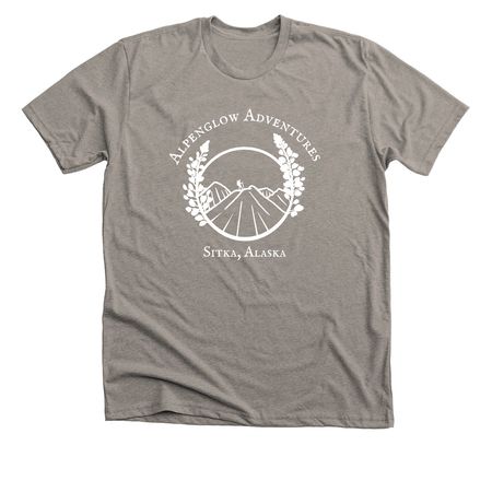White Logo Apparel, a Heather Stone Premium Unisex Tee
