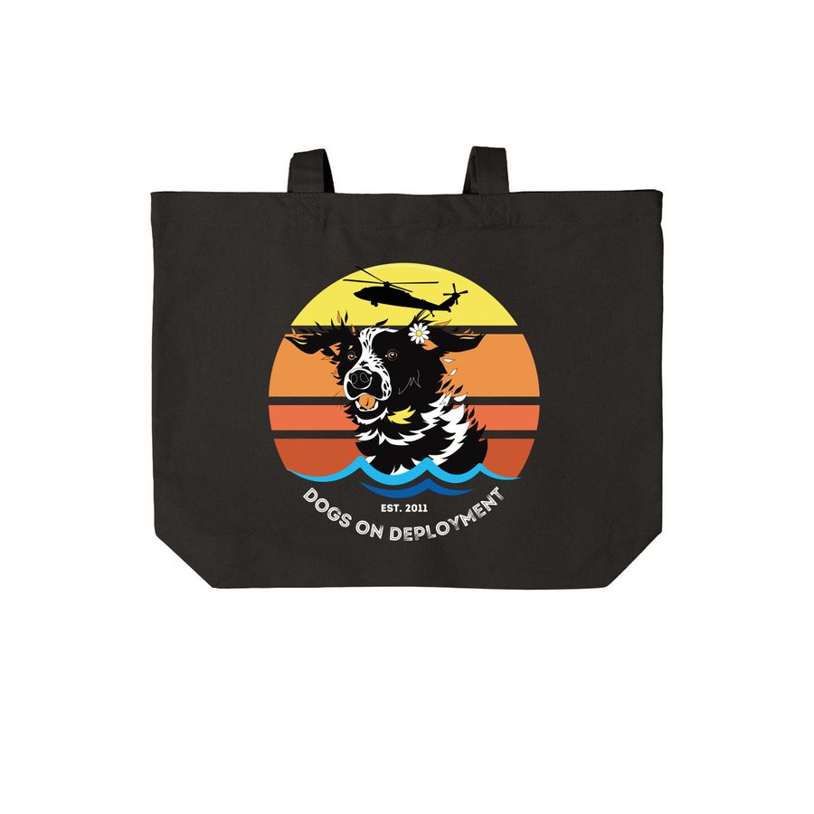 2024 DoD Mascot, Daisy Totes, a Deep Black Cotton Canvas Tote Bag