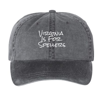 Virginia Is For Spellers, a Black Printed Pigment Dye Baseball Cap