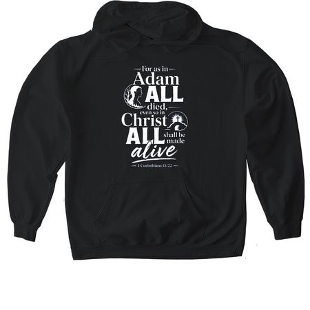 1 Cor 15:22, a Black Gildan Softstyle Pullover Hoodie