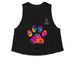 Funding, a Solid Black Blend Women?s Cropped Racerback Tank