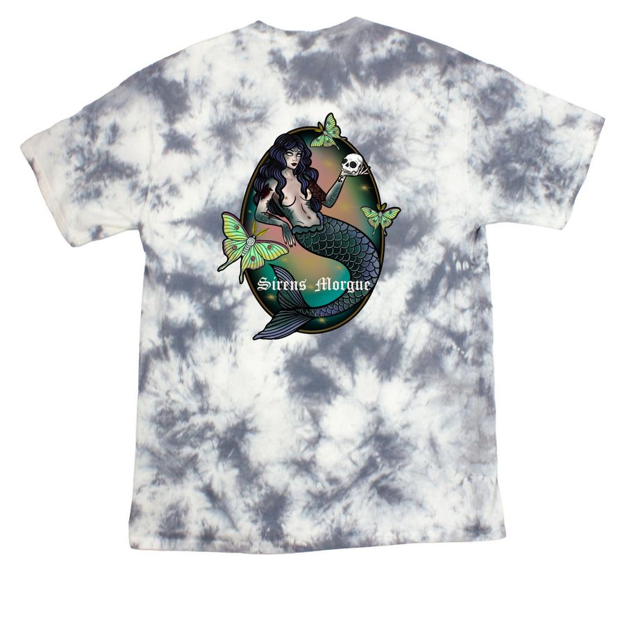 Sirens Morgue Taxidermy&nbsp;, a Grey Crystal Tie Dye Tee (back-view)