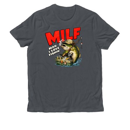 Man I love fishin, a Terrain Grey Allmade Organic Cotton Unisex Tee