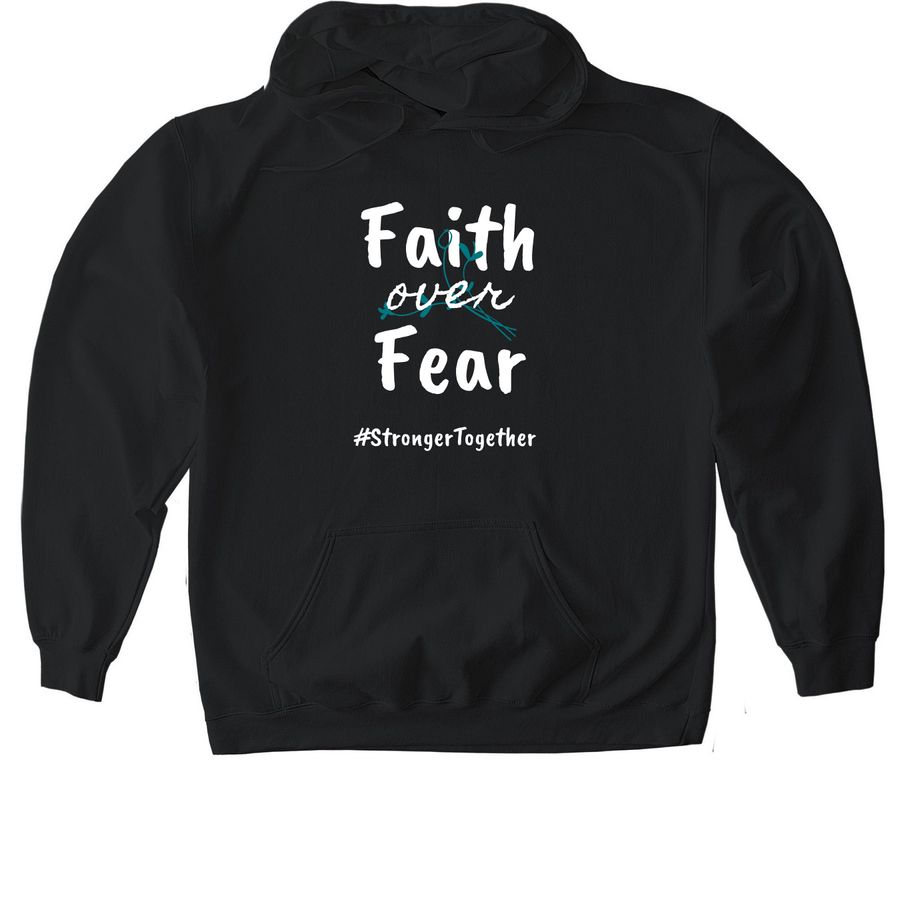 Faith over Fear, a Black Gildan Softstyle Pullover Hoodie