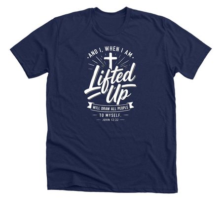 John 12:32, a Solid Navy Blend Premium Unisex Tee