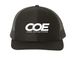 The COE Hat, a Black Printed Snapback Trucker Cap