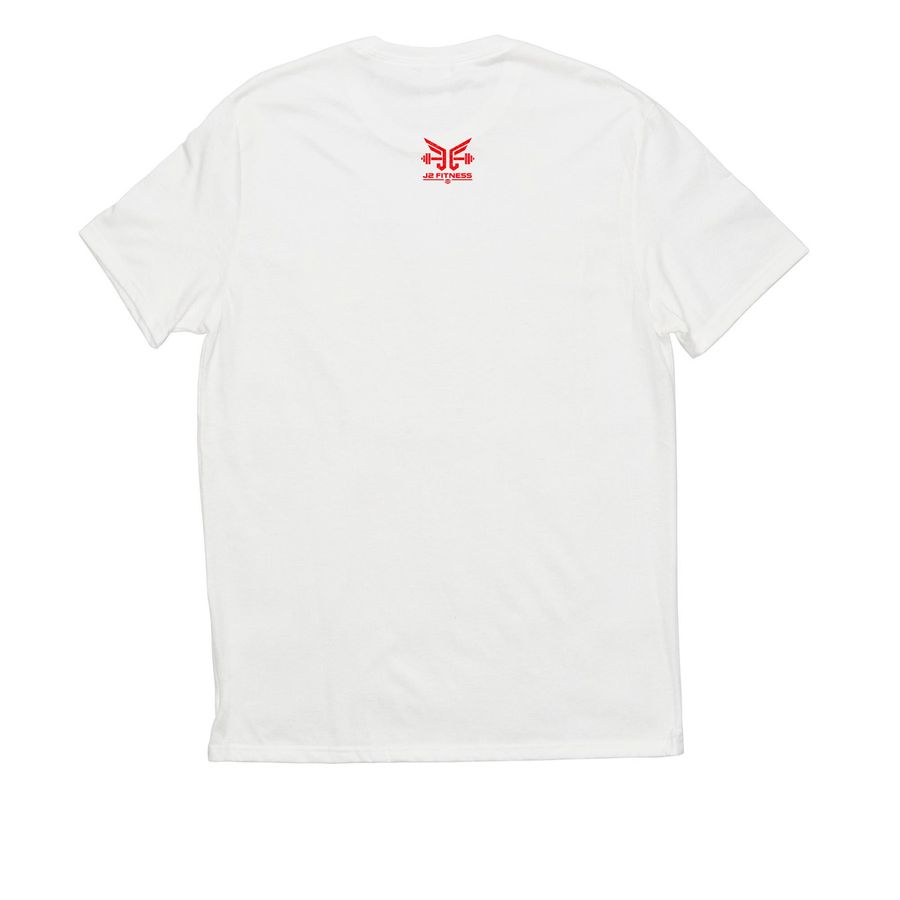 TREAD Performance Tee ?, a Bright White Allmade Eco Triblend Unisex Tee (back-view)