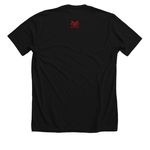 TREAD Performance Tee ?, a Solid Black Blend Premium Unisex Tee (back-view)