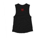 TREAD Performance Tee ?, a Black Women's Muscle Tank (back-view)