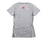 TREAD Performance Tee ?, a Dark Heather Grey Women's Slim Fit Tee (back-view)