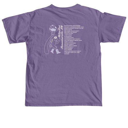 Logo + Lineup Short and Long Sleeve, a Grape Comfort Colors Unisex Tee (back-view)