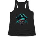 SF Front / Pirate Back Performance, a Black Women's Performance Tank (back-view)