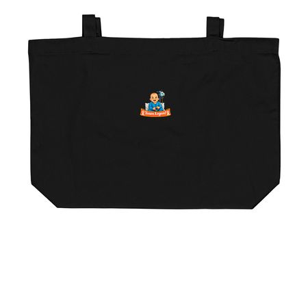 Totes!, a Black Large Organic Cotton Tote Bag