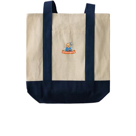 Totes!, a Natural/Navy Two-Tone Grocery Tote Bag