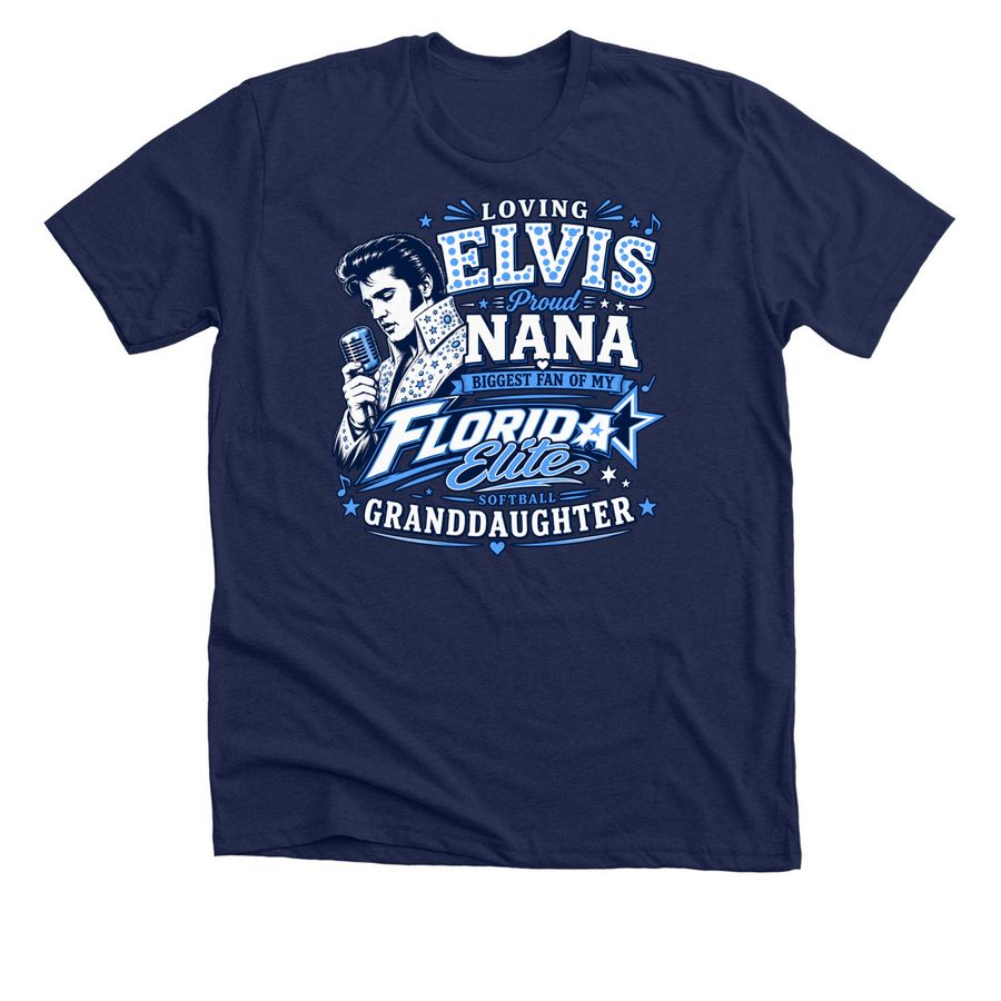 Elvis & Softball, a Solid Navy Blend Premium Unisex Tee