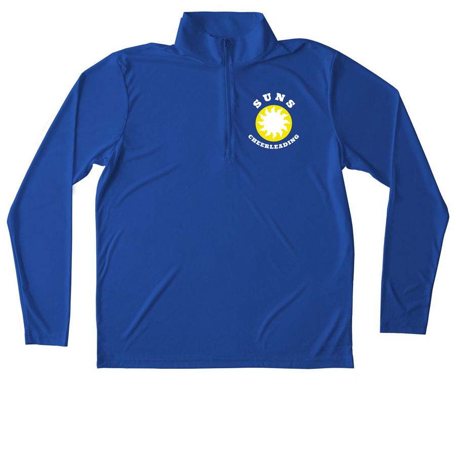 Cheer Warm-up, a True Royal Unisex Performance Quarter Zip Pullover