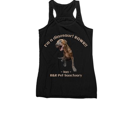 Ian the Dinosaur!, a Black Women's Racerback