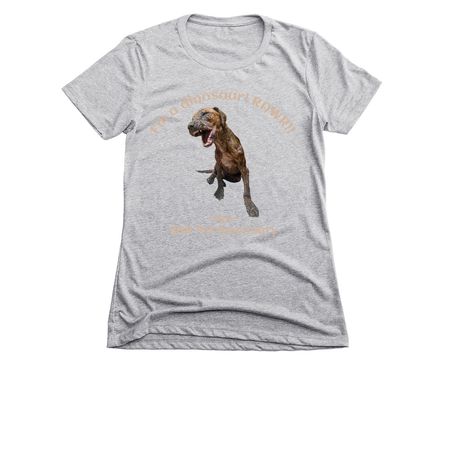 Ian the Dinosaur!, a Dark Heather Grey Women's Slim Fit Tee