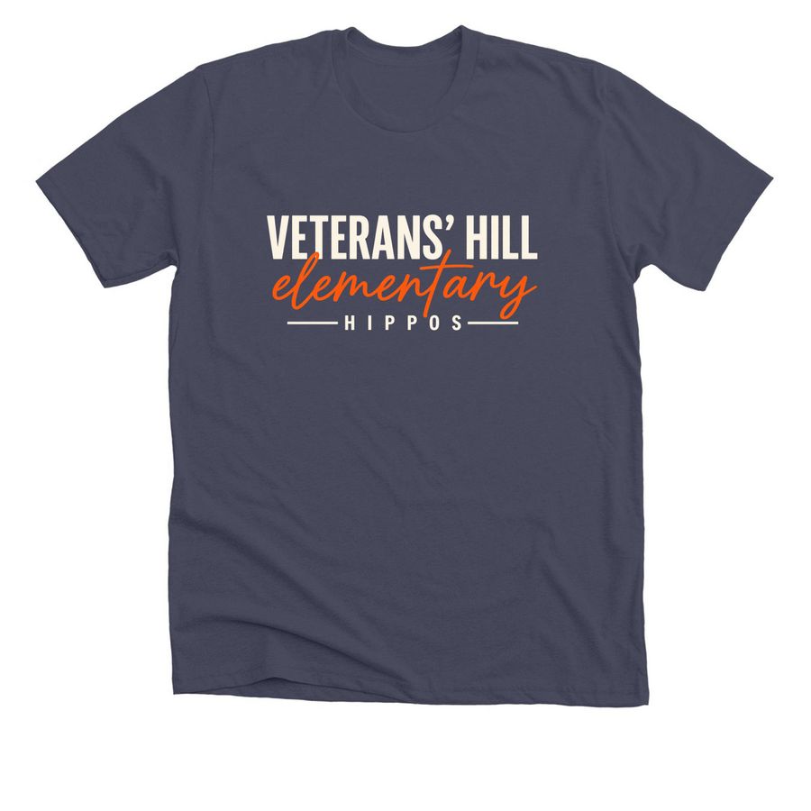 Elementary Hippos, a Heather Midnight Navy Premium Unisex Tee