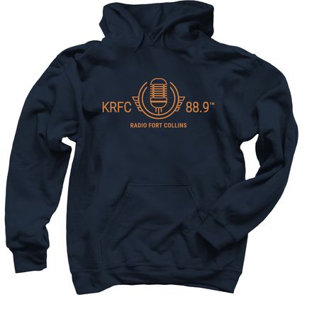 Shirts & Sweatshirts (Orange Logo), a Navy Pullover Hoodie