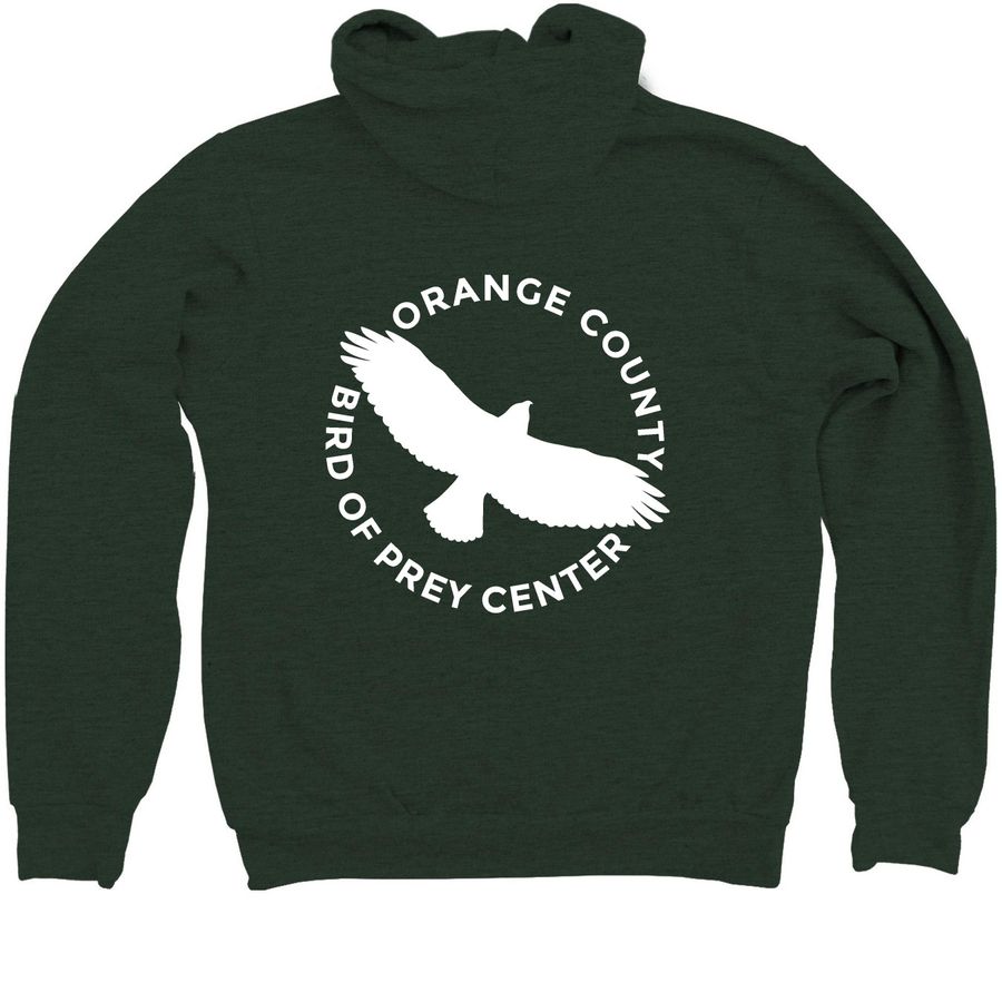 Zip Hoodie with back logo, a Heather Forest Zip Up Hoodie