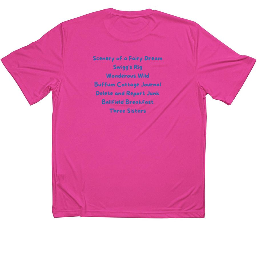 Wacky Canoe, a Neon Pink Classic Performance Tee (back-view)