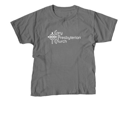 CPC logo front / Micah 6:8 back, a Charcoal Youth Unisex Tee