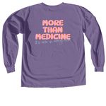 More than Meds Bubble, a Grape Comfort Colors Long Sleeve Tee (back-view)