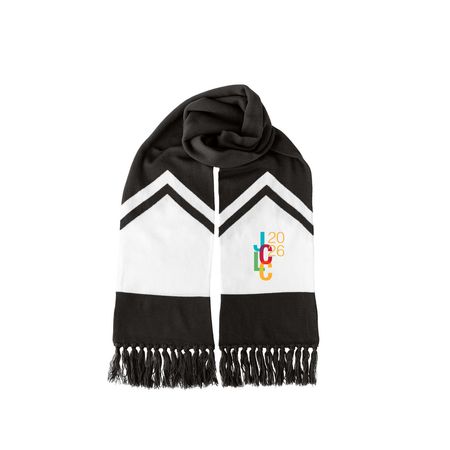 JCLC 2026 Scarf, a Black/ White Two-Tone Gameday Scarf
