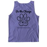 A Pawfect Life Starts with You, a Violet Comfort Colors Tank Top (back-view)