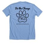 A Pawfect Life Starts with You, a Heather Carolina Blue Premium Unisex Tee (back-view)