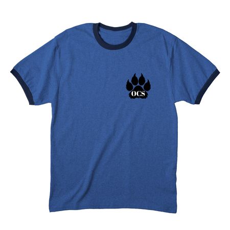 Wildcats Double Design Tops, a Heather Royal/ Navy Cotton Ringer Tee